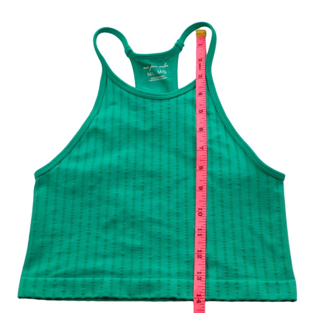 Out From Under Green Ribbed Racerback Crop Tank Sports Bra M/L - Picture 6 of 7